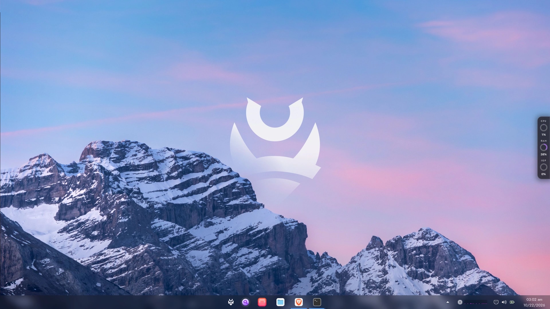 Cyclop OS on a laptop: the Cyclop Performance app sets up its on-screen widget