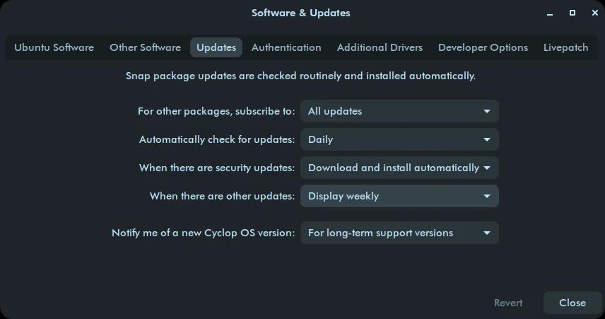 Additional Drivers tab showing NVIDIA drivers on Cyclop OS