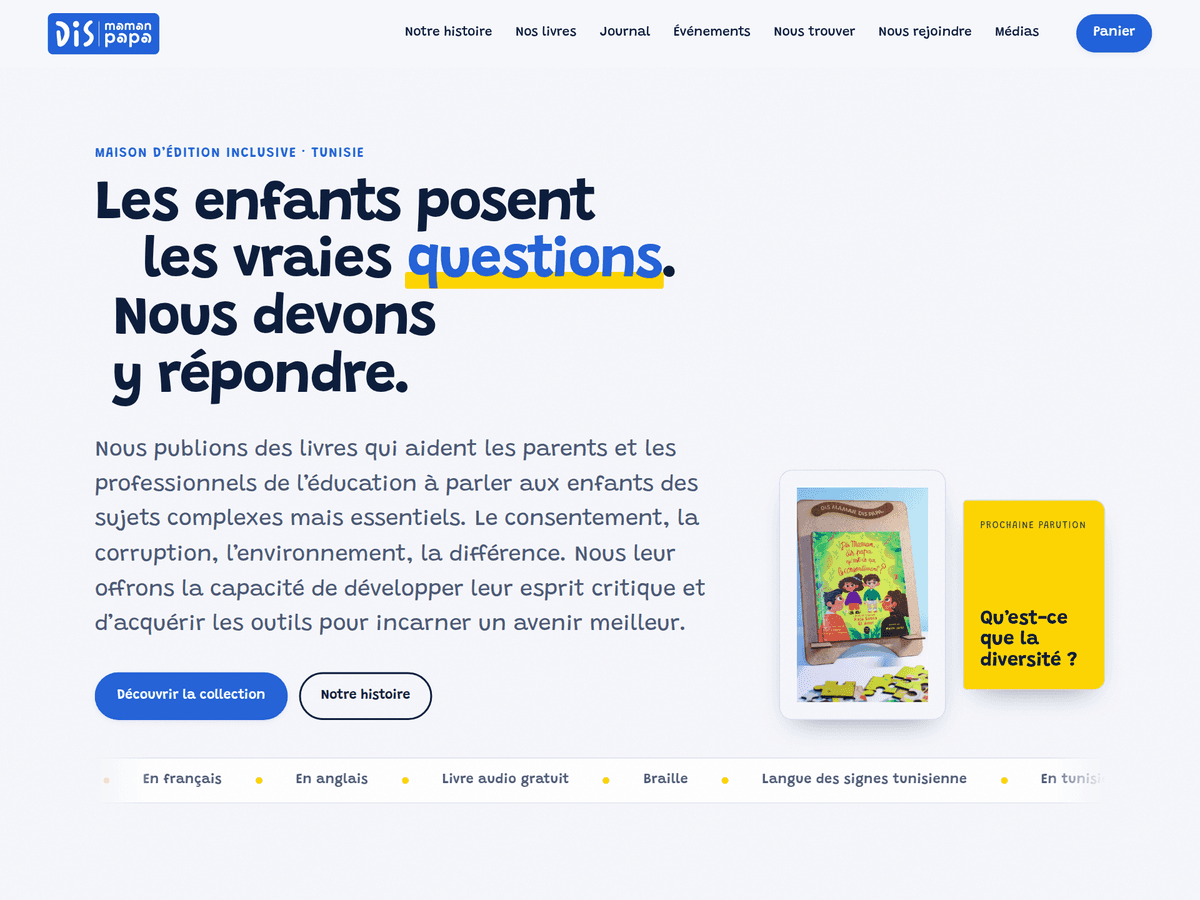 The Dis maman, dis papa website