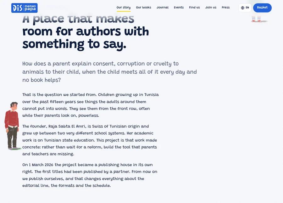 The page that tells the publisher’s story